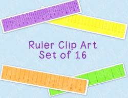 Ruler Clip Art Printable Inches Centimeters PNG JPG Commercial Personal