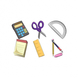 School Supply Clip Art - School Supply Clipart, Clip Art School Supplies,  Office Clip Art, Pencil Clipart, Ruler Clip Art, Calculator Clips