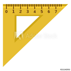 Vector Flat Icon - Yellow Silhouette Setsquare. Triangle ...