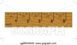 Vector Illustration - Wooden inch ruler. EPS Clipart ...