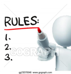 EPS Vector - Rules word written by 3d man. Stock Clipart ...