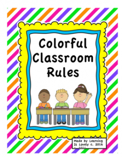 15 Bright Lined & Colorful Classroom Rule/Procedure Posters With Cute  Graphics!