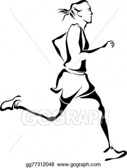 Vector Clipart - Woman runner. Vector Illustration ...