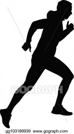 Vector Illustration - Male runner running uphill. EPS ...