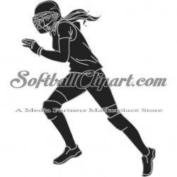 Clipart Silhouette with White Outline of Runner