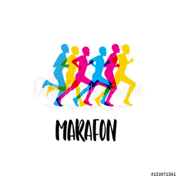 The logo of the sporting event, the marathon. Vector image ...
