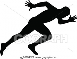 EPS Vector - Muscular sprinter runner. Stock Clipart ...