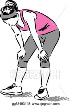 Vector Illustration - Woman runner tired illustration. Stock ...