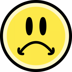 Clipart - Sad Face Emoticon (Yellow)