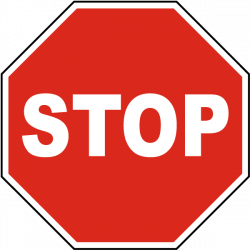 Stop Safety Sign F3767 - by SafetySign.com