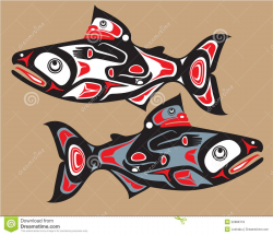native tribal art | Royalty Free Stock Photos: Fish - Salmon ...