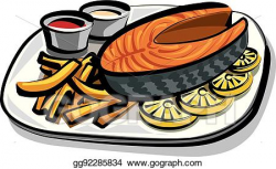 EPS Illustration - Cooked fried salmon. Vector Clipart ...