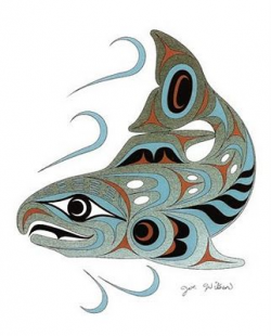 Pacific Northwest Native American salmon art. How gorgeous ...