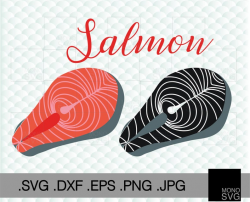 Salmon steak, Salmon svg, Salmon cutting file, Salmon clip art, Salmon dxf  , Salmon png, Foods svg, Fish cut file