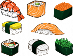 Sushi Japanese Cuisine Onigiri - Hayao Miyazaki anime style sushi ...