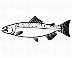 Chinook Salmon SVG, Fishing Svg, Fish Svg, Fishing Clipart, Fishing Files  for Cricut, Fishing Cut Files For Silhouette, Dxf, Png, Eps Vector