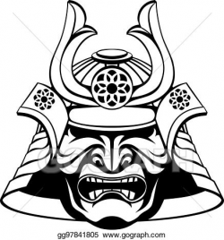 Vector Stock - Stylised samurai mask. Clipart Illustration ...