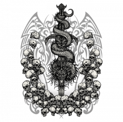 Tattoo Sword Samurai Clip art - dragon skull 675*675 transprent Png ...
