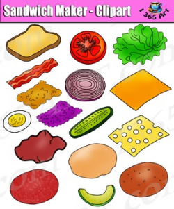 Build A Sandwich Clipart - Bread and Toppings Clip Art Pack by I 365 Art
