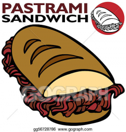 Clip Art Vector - Pastrami sandwich. Stock EPS gg56728786 ...