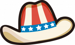 United States Cowboy hat Clip art - Cartoon American flag cowboy hat ...