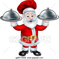 Vector Art - Santa christmas chef character. Clipart Drawing ...