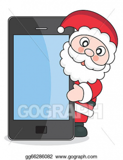 Vector Art - Santa claus with mobile phone. EPS clipart ...