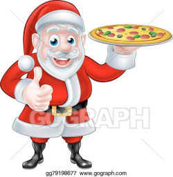 Vector Art - Santa with pizza. Clipart Drawing gg79198677 ...