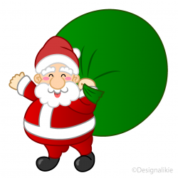 Santa with Big Gift Bag Clipart Free Picture｜Illustoon