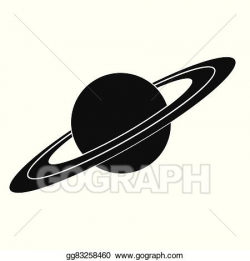 Vector Art - Saturn black simple icon. Clipart Drawing ...