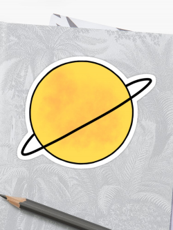 Yellow Saturn Planet Space | Sticker