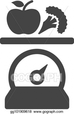 Vector Art - Bw icons - food scale. Clipart Drawing ...