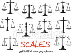 Clip Art Vector - Vintage mechanical balance scales icons ...