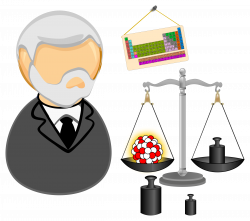 Clipart - Nuclear physicist measuring atomic weight