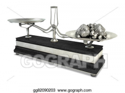 Stock Illustration - Two pan balance scale and platinum ...