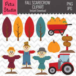 Scarecrow Clipart, Pumpkin Patch Clipart, Farm Clipart, Fall Clipart -  Fall139