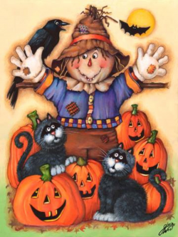 Scarecrow's Halloween Pumpkin Patch Cross Stitch Pattern ...