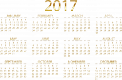 Clipart - 2017 Calendar Gold No Background