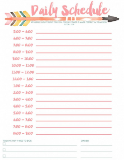 Daily Schedule Free Printable | Planners & Bullet Journals ...