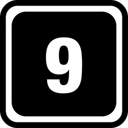 Daily Calendar Of Day 9 In Rounded Black Square Page Svg Png Icon ...