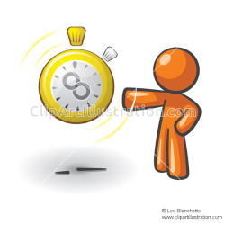Clipart illustration orange man infinite time schedule and ...