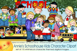 Schoolhouse Kids Character Clipart ~ Illustrations ...