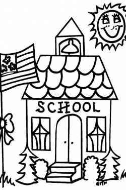 School House Coloring Page | download free printable ...