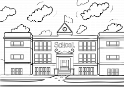 28+ Collection of School House Coloring Pages | High quality, free ...