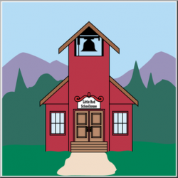 Clip Art: Little Red Schoolhouse Color I abcteach.com | abcteach