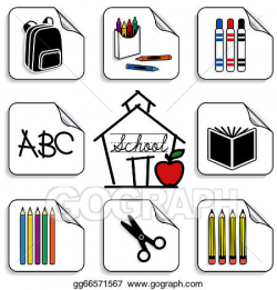 Vector Stock - Schoolhouse stickers. Clipart Illustration ...