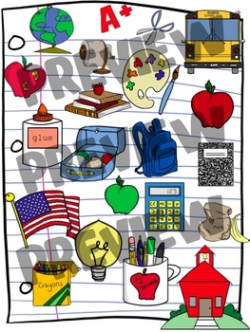 Schoolhouse Clipart Set - Back to School Clip Art for August and September
