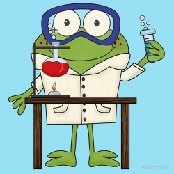 Frog Doing Science Experiments in Laboratory | Art Print
