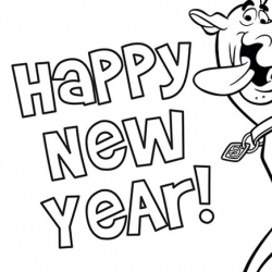 SCOOBY-DOO! COLORING PAGE: HAPPY NEW YEAR! | scooby | Scooby ...
