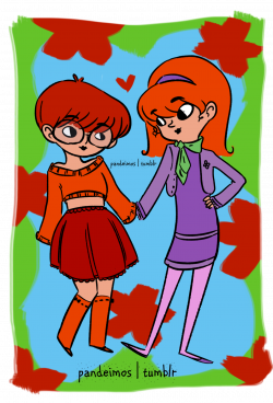 Pandeimos Art Dump — Üntitled Velma/Daphne art, fandom: scooby doo...